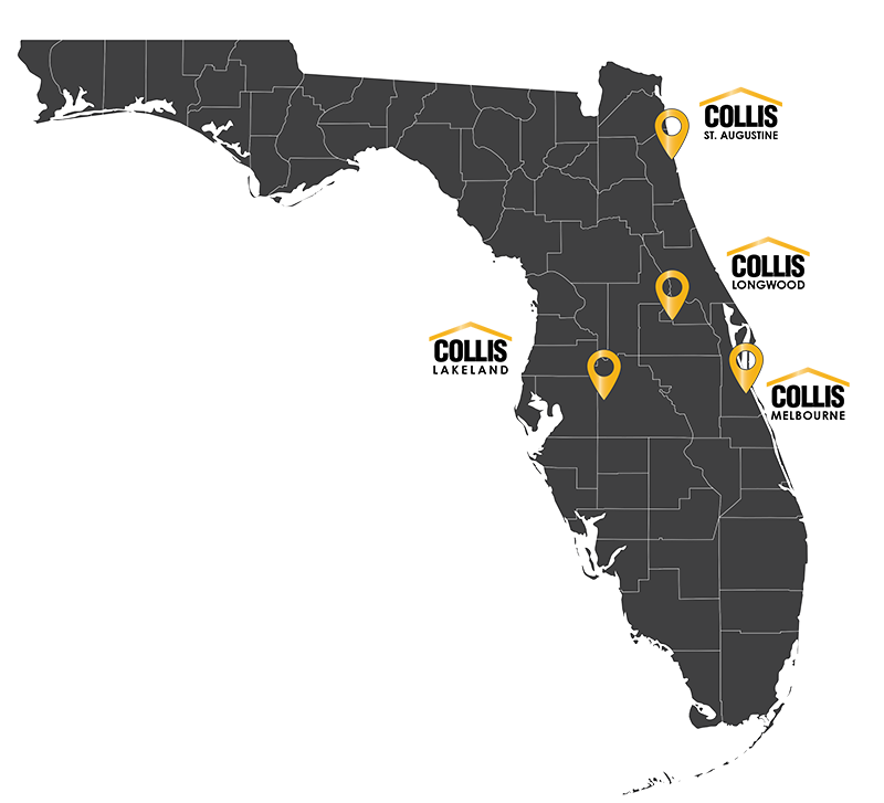 Map of Collis Roofing service areas