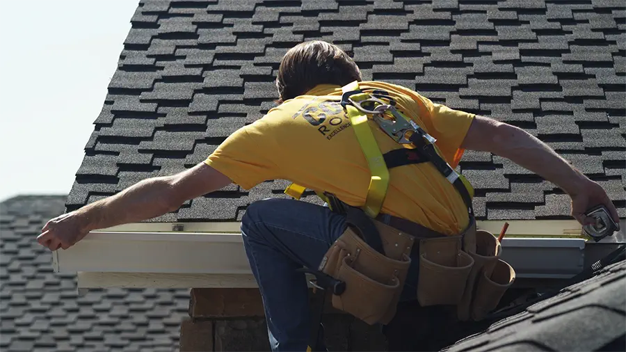 A picture of a roof inspection